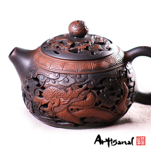 Dragon With Phoenix - Jiang Shui Pottery Teapot - Wild Tea Qi Official Website