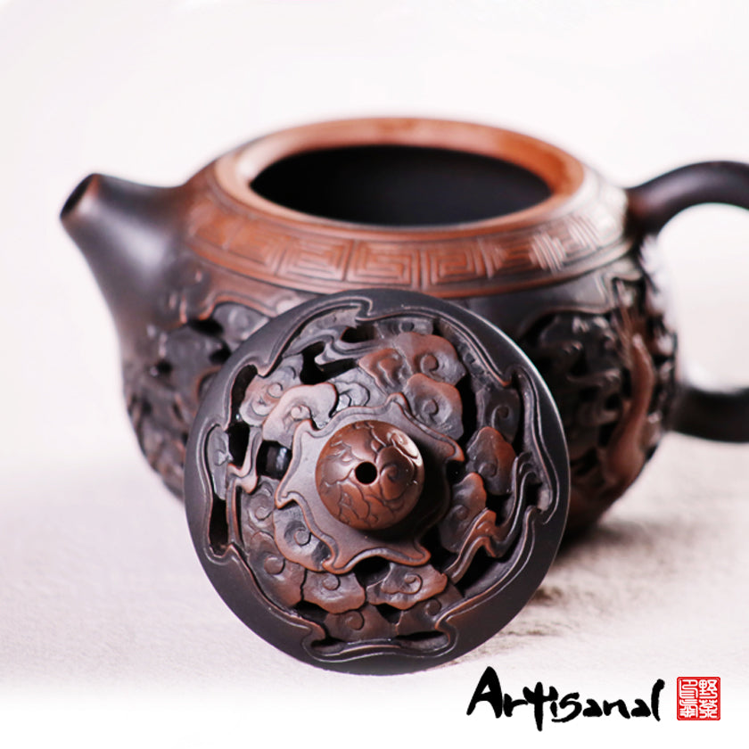 Dragon With Phoenix - Jiang Shui Pottery Teapot - Wild Tea Qi Official Website